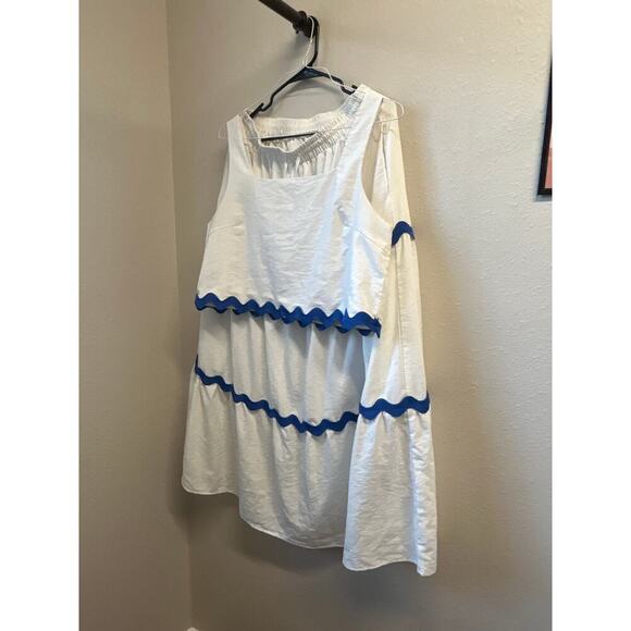 BTFBM Skirt Set Sleeveless Rick Rack Trim Cropped Tank Top Tiered A-line Maxi - Picture 1 of 11